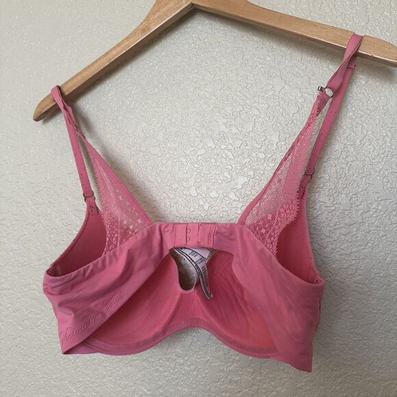 Incredible By Victorias Secret Bra Pink Perfect Shape 34c Lace Straps Wired - Picture 3 of 7